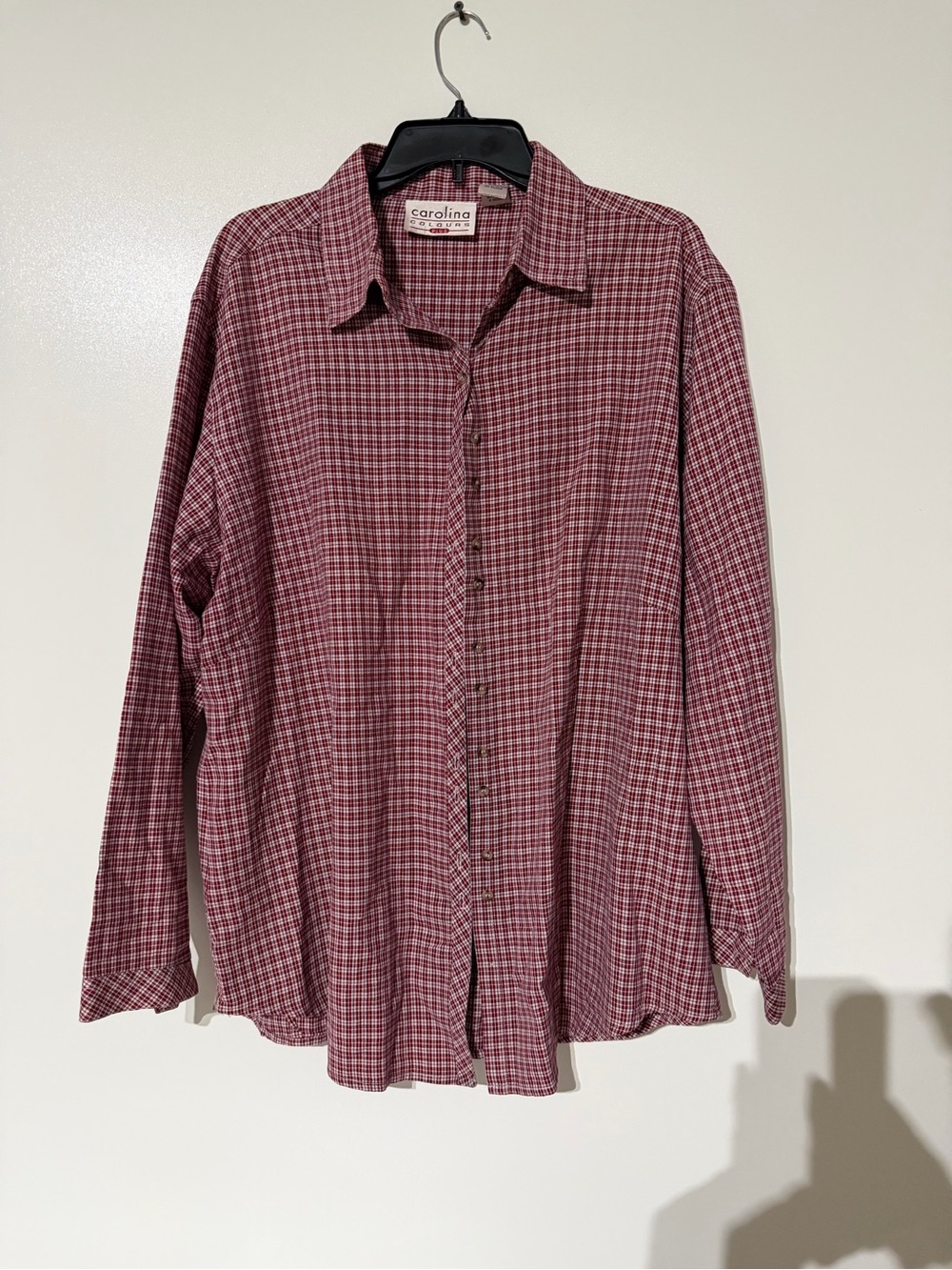 Carolina Colours Plus Red & White Check Button-Up